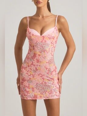 Oh Polly | Dresses | Embellished Corset Mini Dress In Fire Red | Poshmark